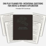 Fanned pages from the ENM Play Planner PDF, offering a preview of its content.